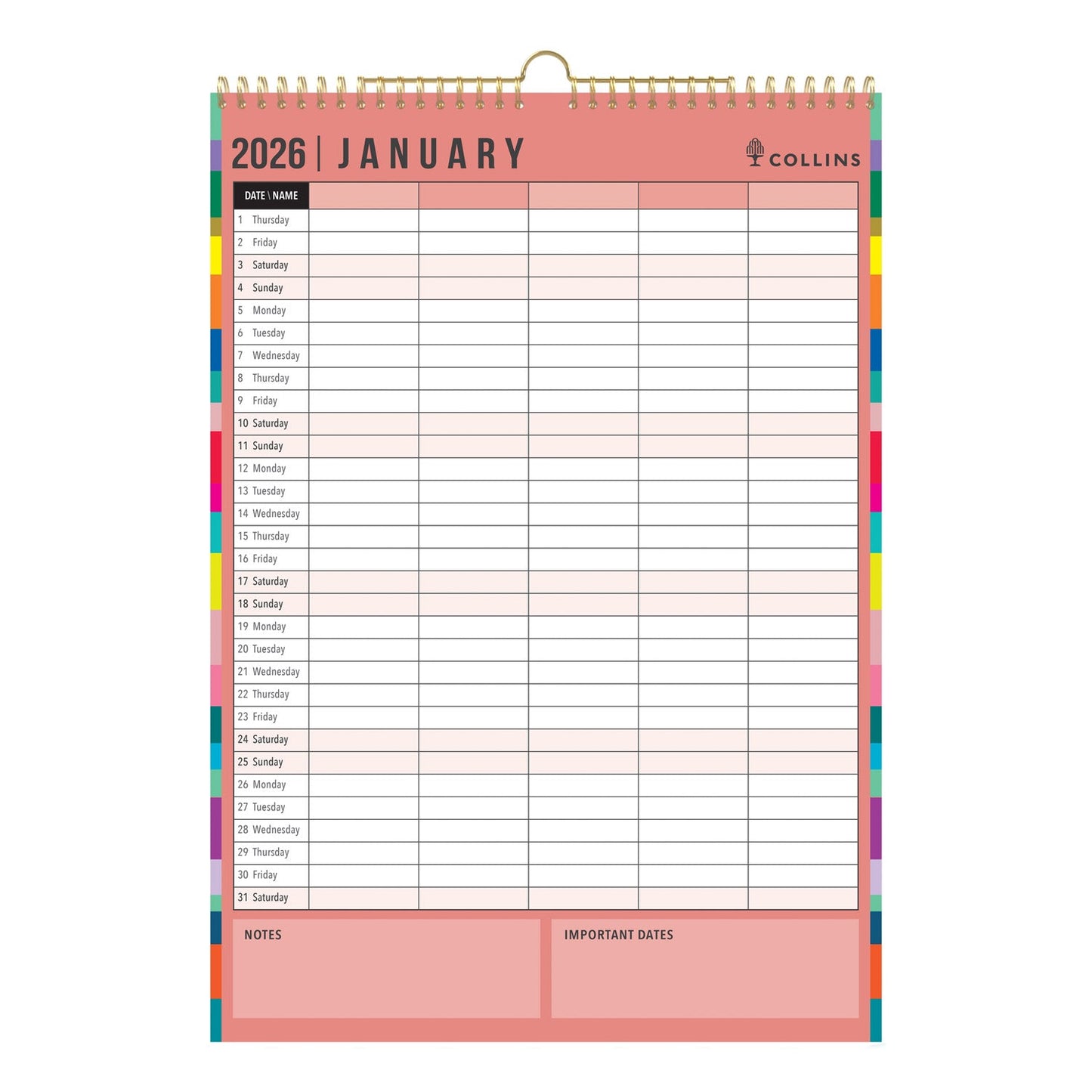 Edge - Monthly Wall Calendar - 2026 Calendar