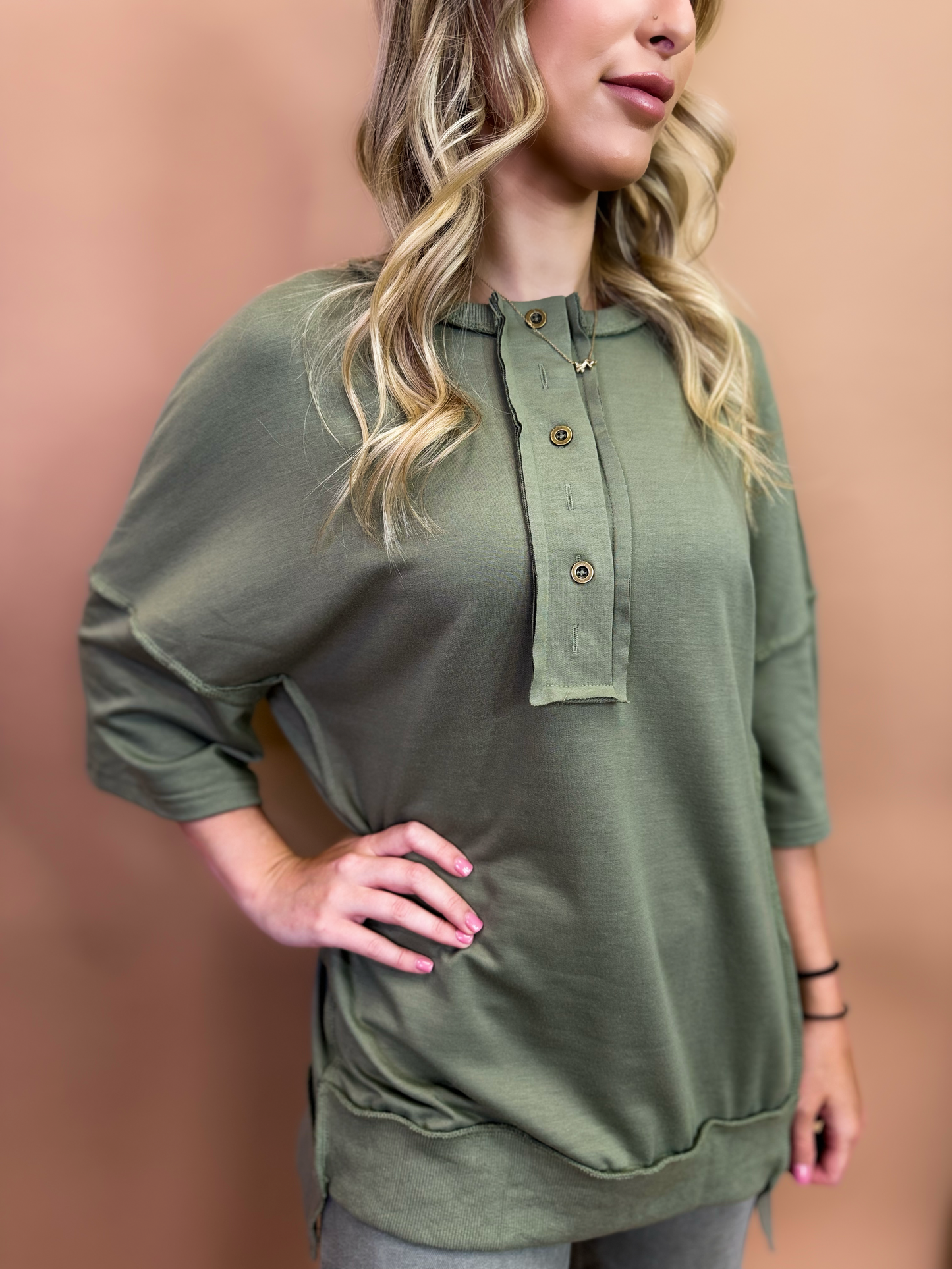Camilla Oversized Top in Sage