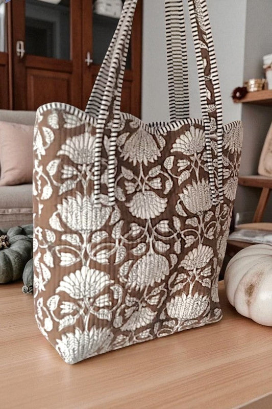 Maple Blossom Brown Scalloped Tote Bag ETA 9/3/25
