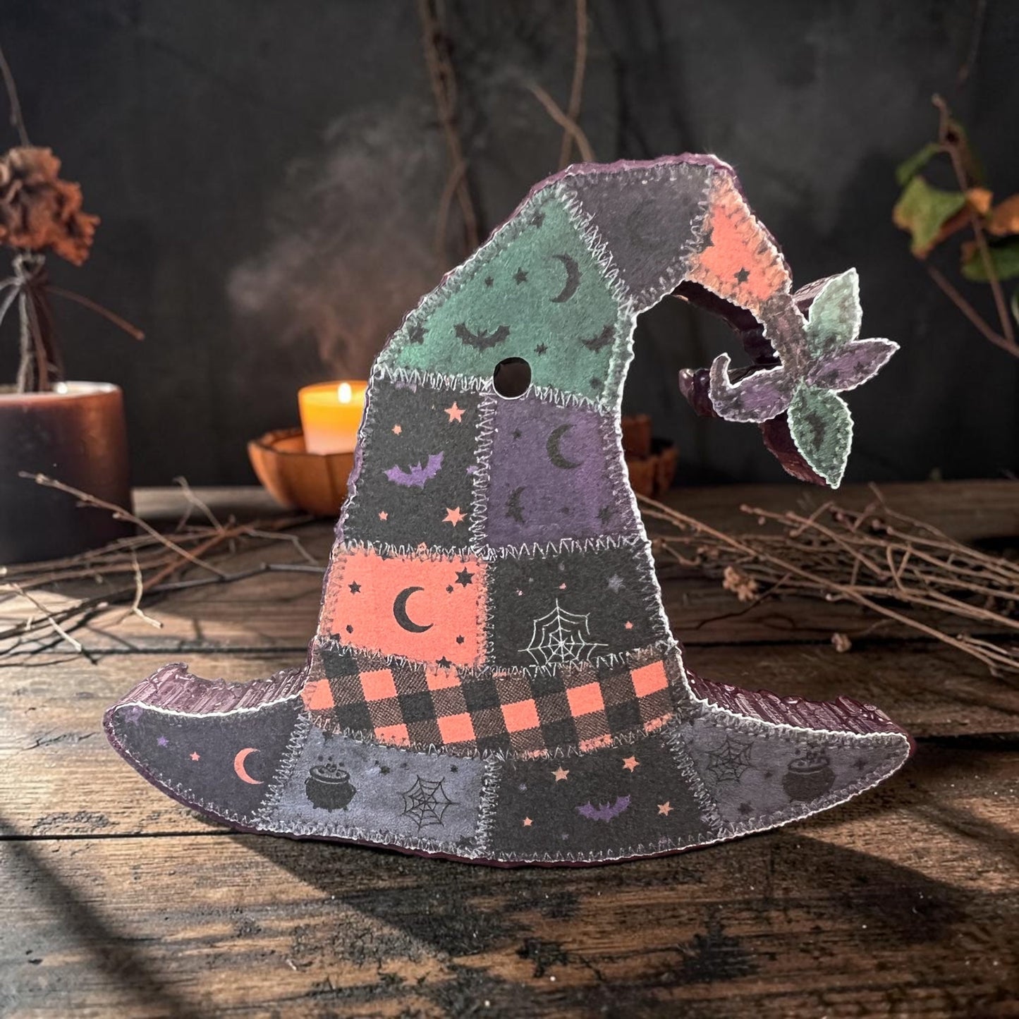 Patchwork Witch Hat Freshie