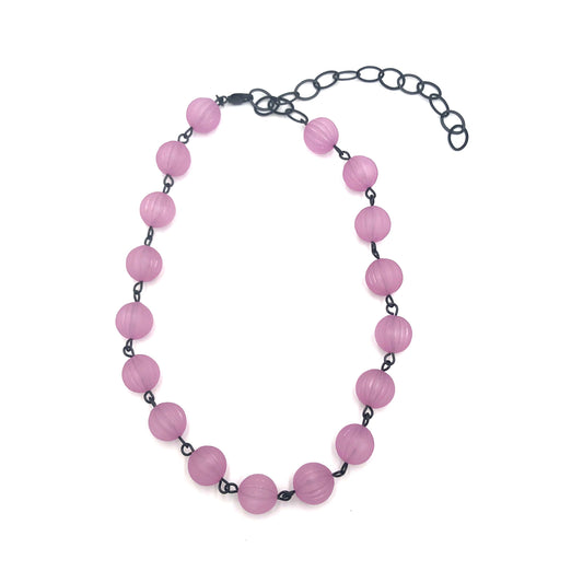 Amethyst Frosted Scalloped Amelia Necklace