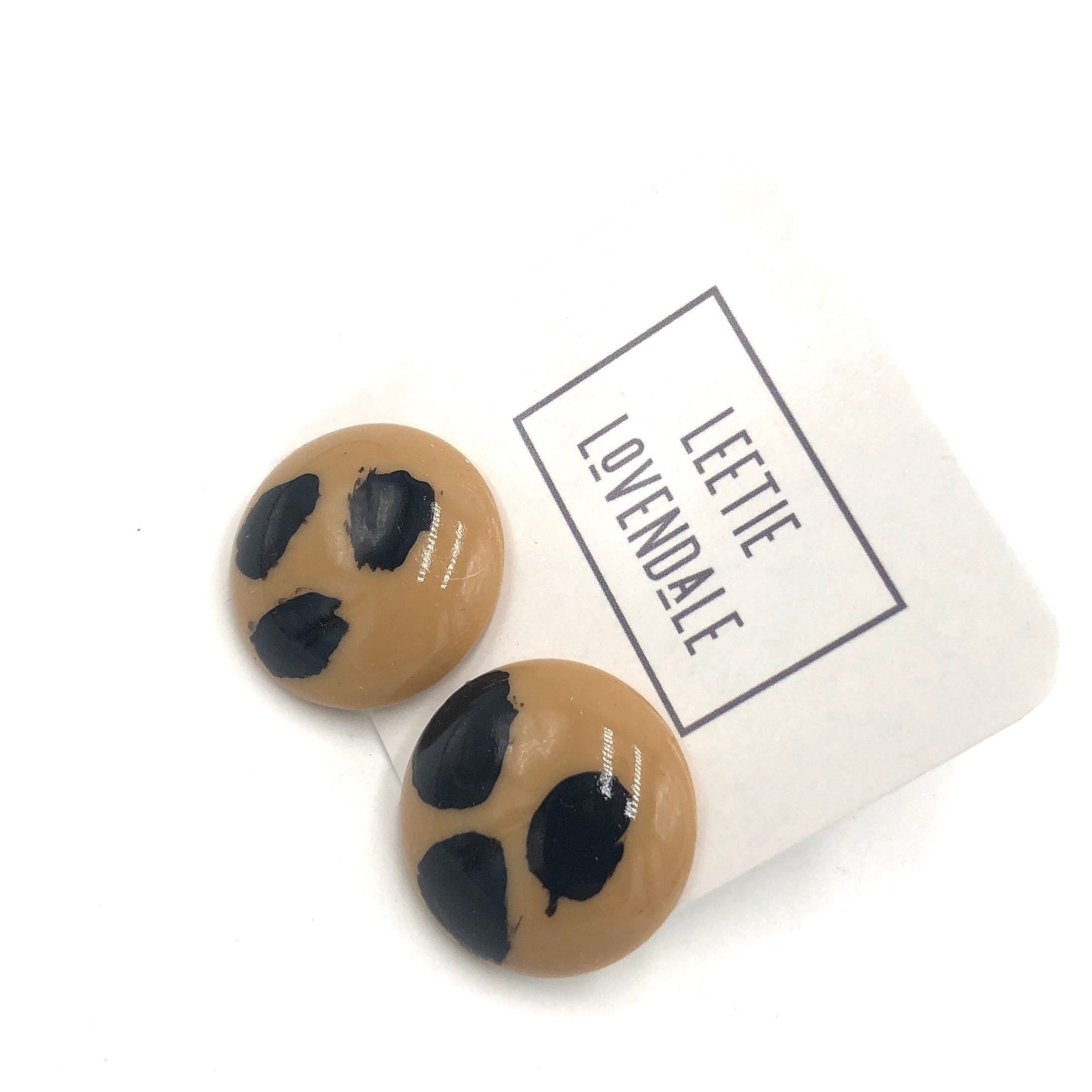Wild Spotted Retro Button Stud Earrings