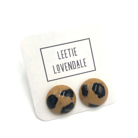Wild Spotted Retro Button Stud Earrings