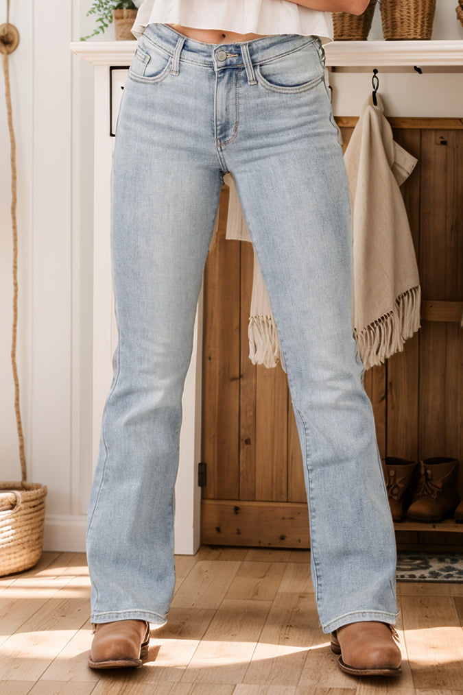 Judy Blue - Thermal Bootcut Jeans - must-have boutique jeans, drop shipped quickly from our USA-based warehouse.