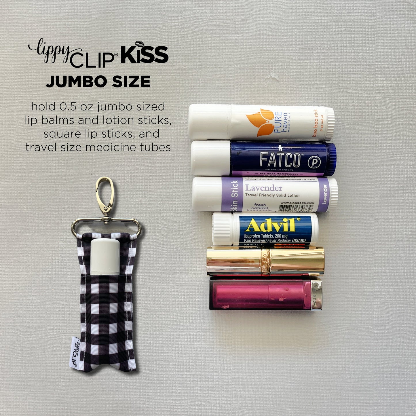Flower Power LippyClip KISS for larger lip balms, essential oil rollers, etc.