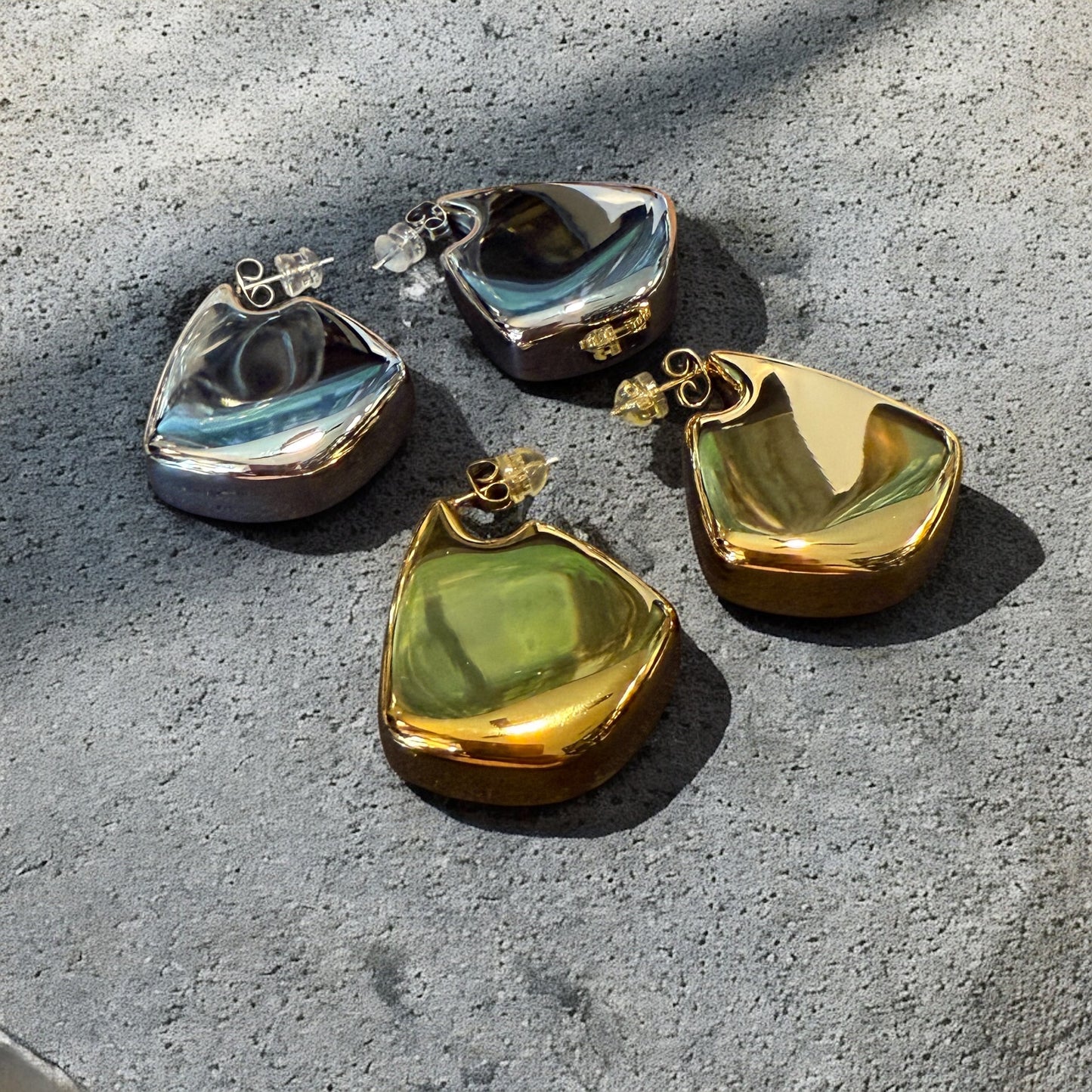 Waterproof Abstract Puffy Hoop Earrings