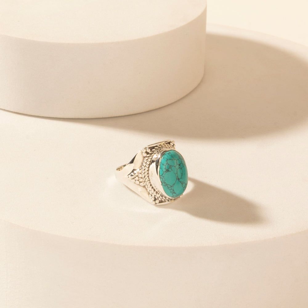 Myra Moonstrike Sterling Silver Ring in Arena Teal