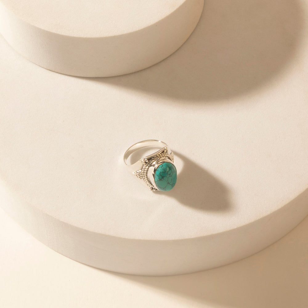 Myra Moonstrike Sterling Silver Ring in Arena Teal