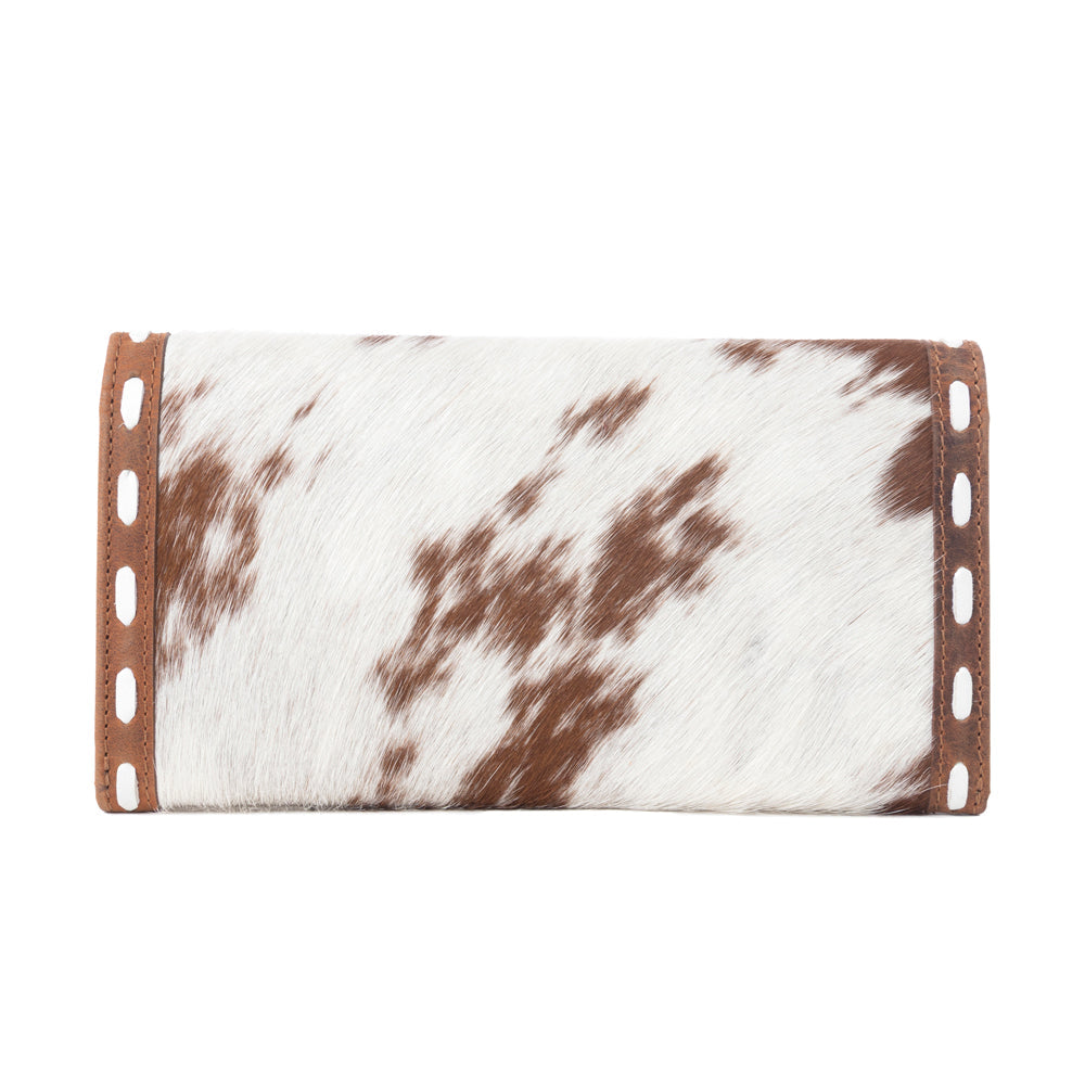 Myra Yellowstone Sienna Stockyard Hairon Leather Women’s Wallet in Cream Cocoa