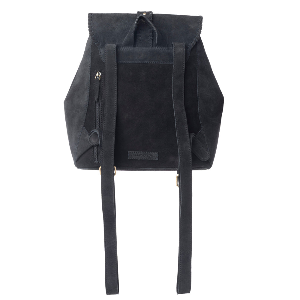 Myra Yellowstone Ironwood Studded Suede Leather Concealed Carry Bag in Shadow Black