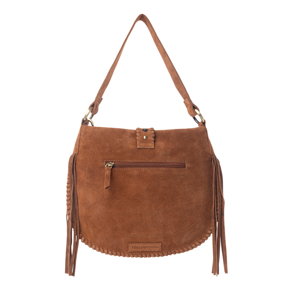 Myra Yellowstone Westbrook Suede Leather Bag in Amber Dusk
