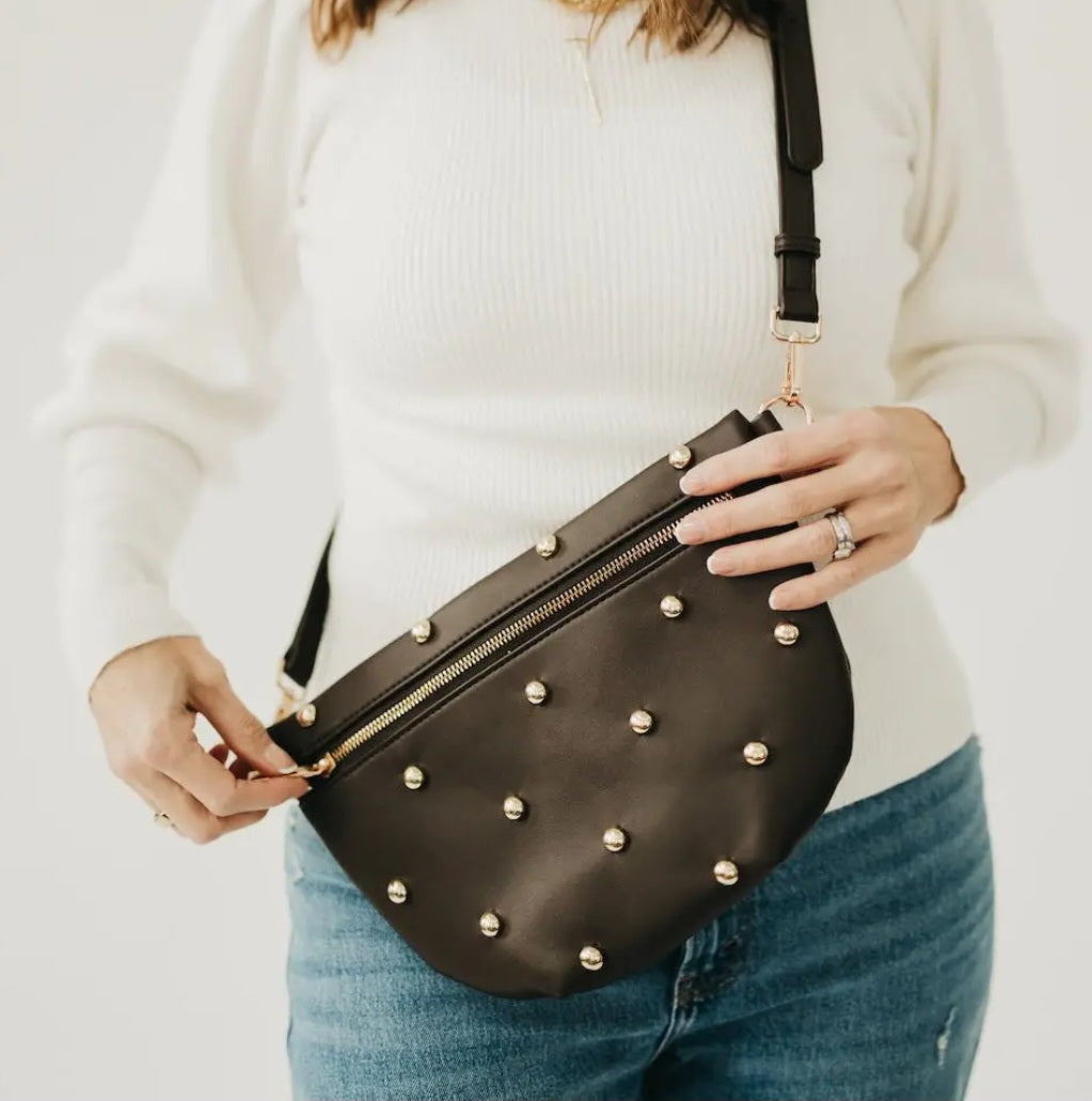 Chic Gold Studded Westlyn Bum Bag