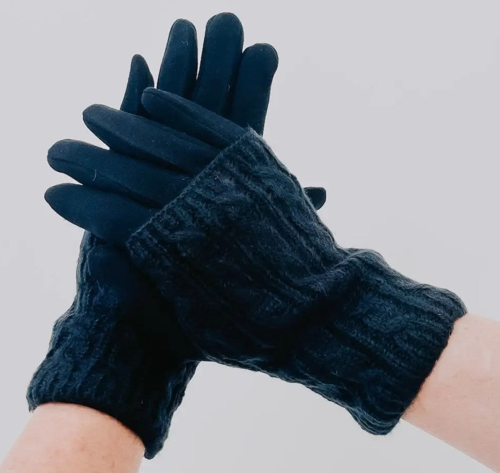 3 in 1 Cable Knit Gloves