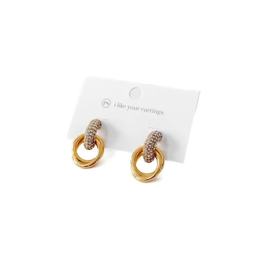 Double Hoop Diamond Earrings