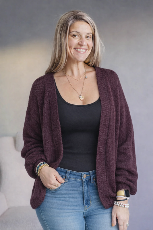 Senses of Cabernet Knit Cardigan