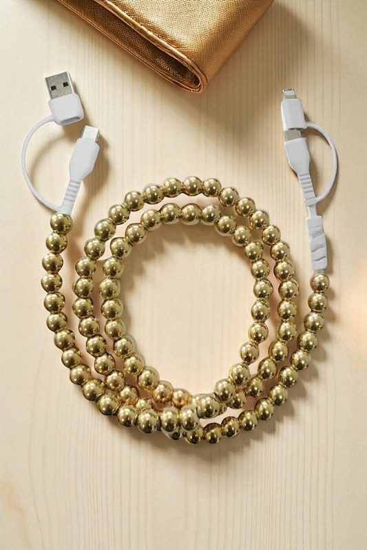 Updated Gold Beaded Cord Phone Charger ETA9/22/25
