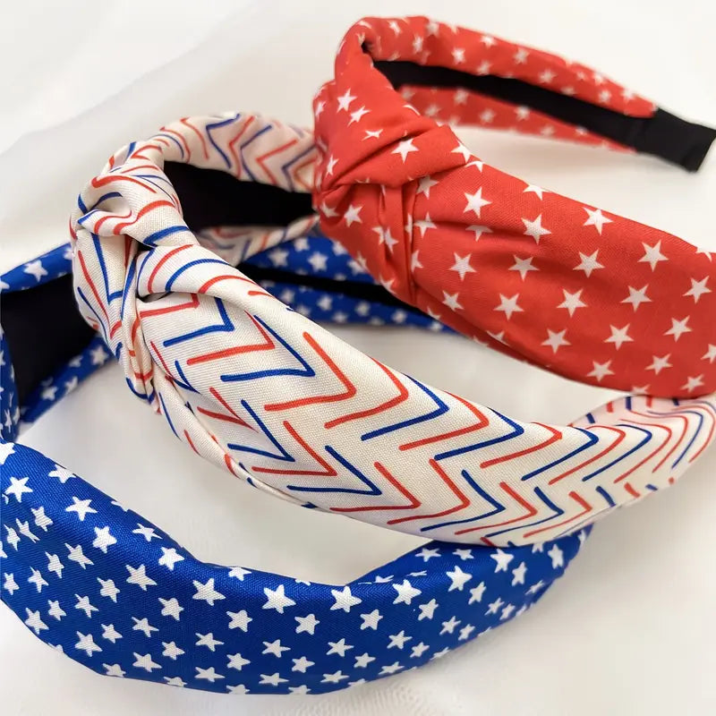 3 Pack of Patriotic Cloth Headbands