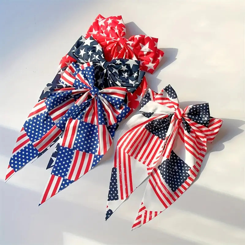 Patriotic Hair Bow Set of 4