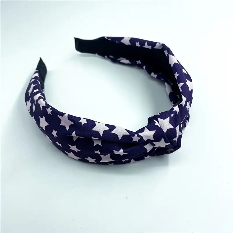 Blue Star Patriotic Cloth Knotted Headband