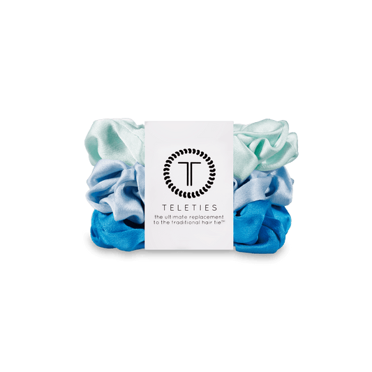 Blue My Mind Small Silk Scrunchies