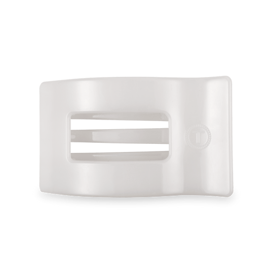 Coconut White Medium Flat Rectangle Hair Clip
