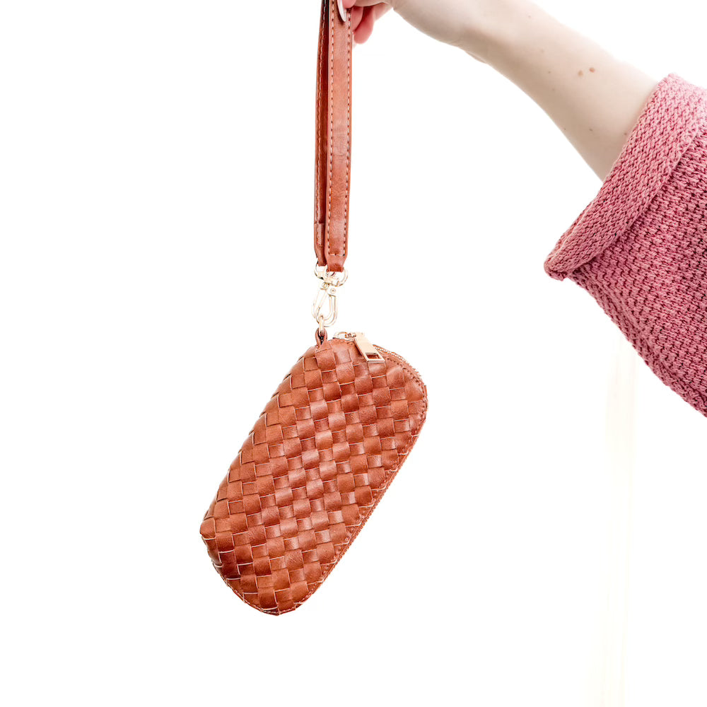 Dylan Woven Sunglass Case Wristlet