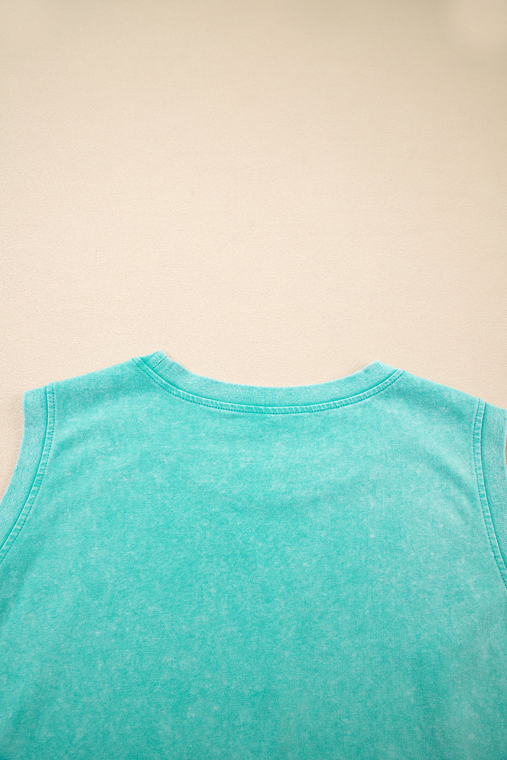 2 Piece Mineral Wash Cotton Tank Top Lined Split Skirt Set