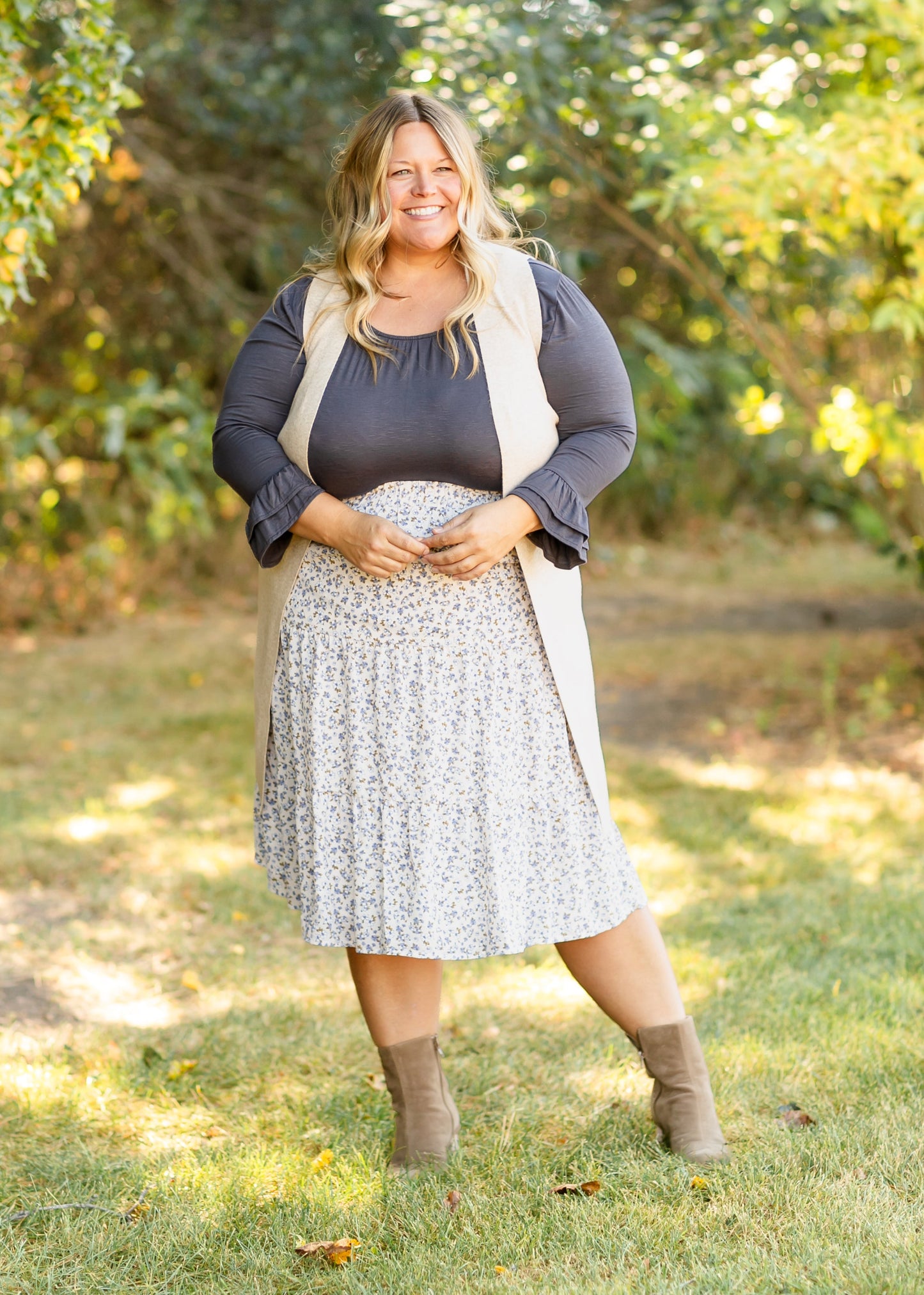 Essential Ruffled 3/4 Sleeve Top