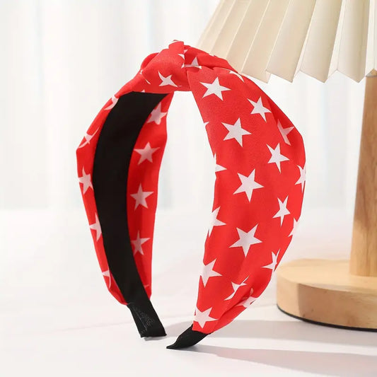 Red Star Patriotic Cloth Knotted Headband