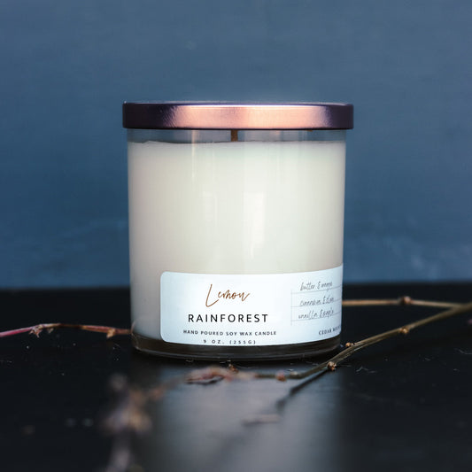 Lemon Rainforest - 9 oz Whiskey Glass Candle