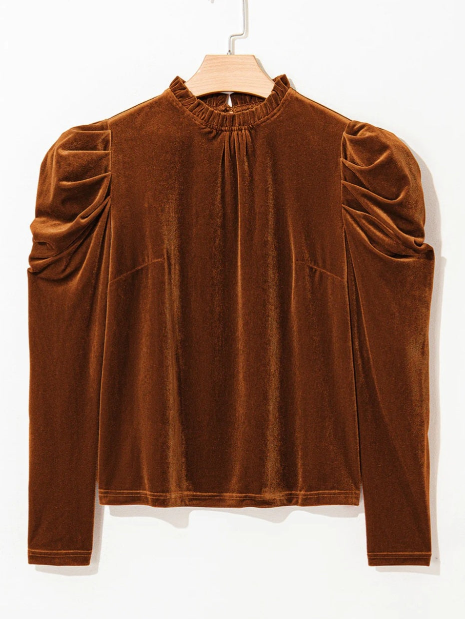 Frilled Velvet Top