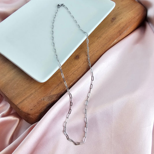 Luxe Silver Delicate Paper Clip Chain - 18"