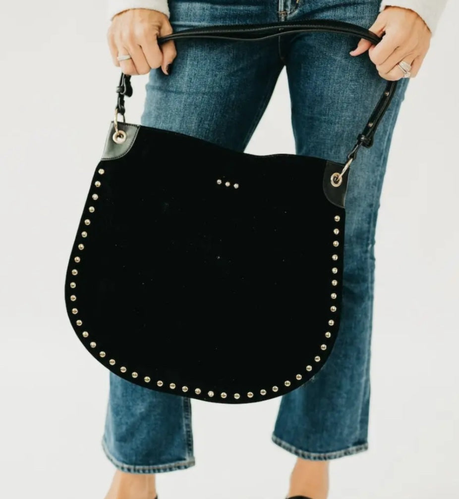 Rosalie Rivet Suede Hobo Bag
