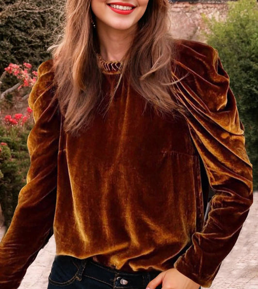 Frilled Velvet Top
