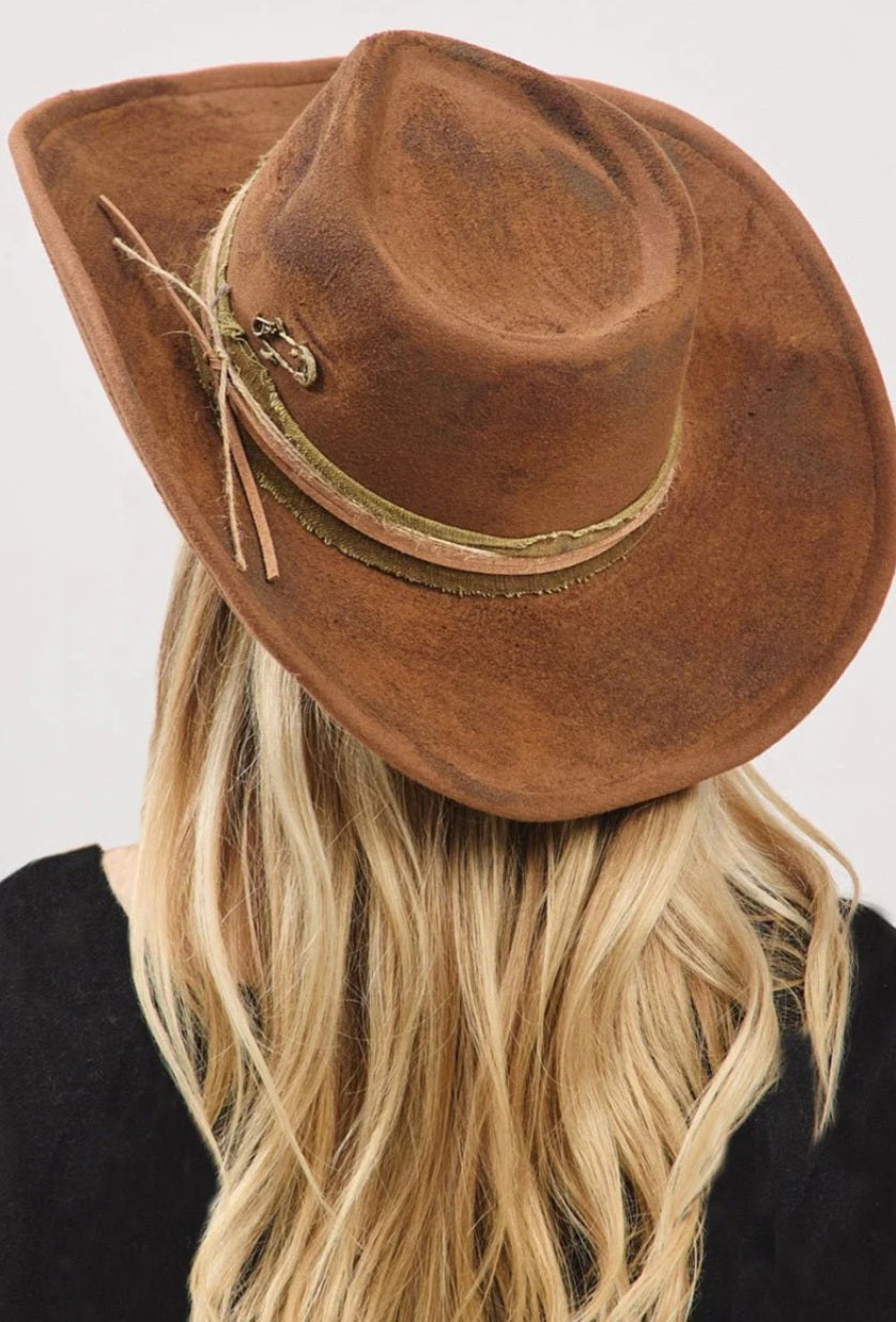 Oklahoma Outlaw Brown Vintage Felt Cowgirl Hat