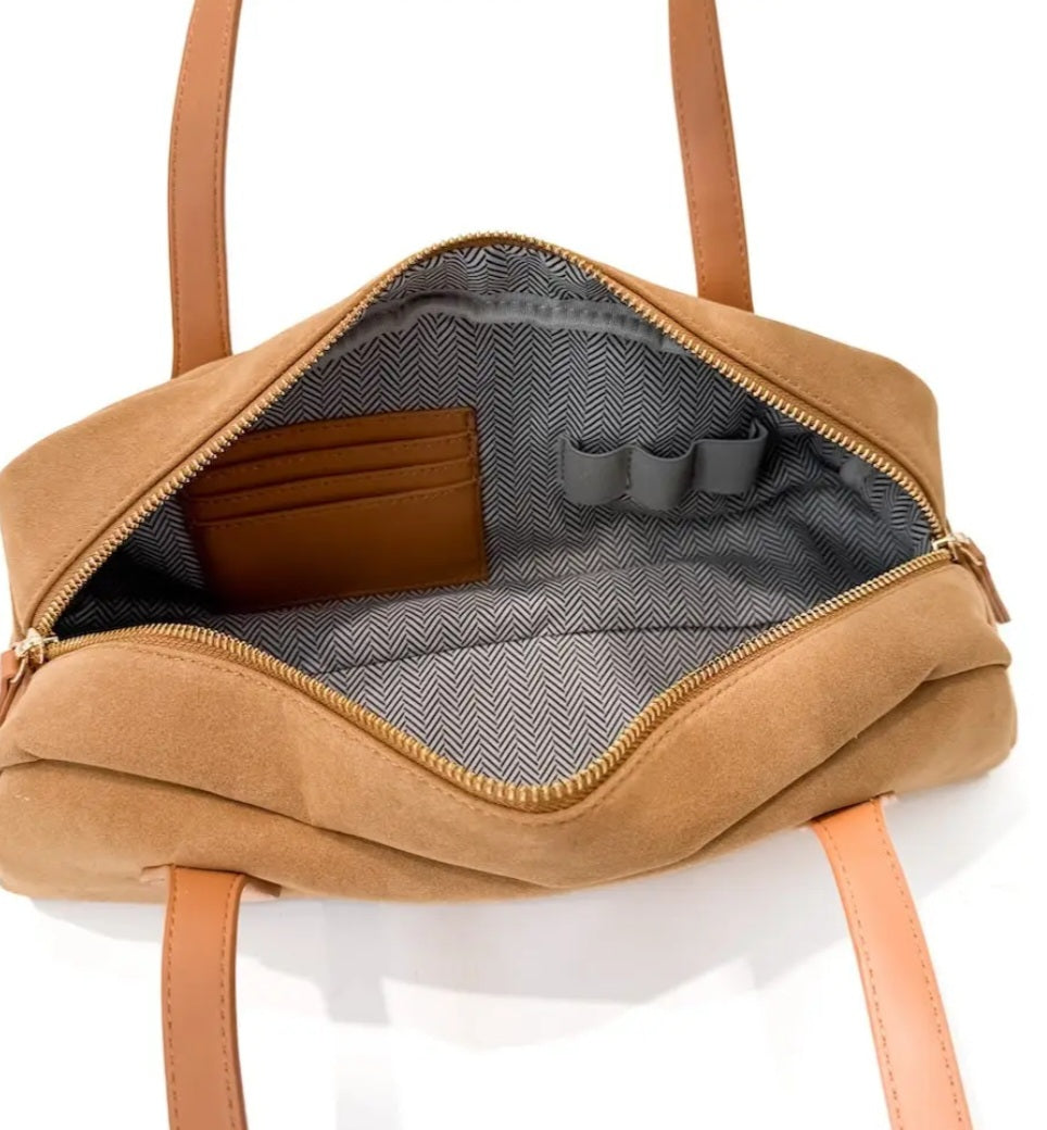 Sally Suede Barrel Shoulder Bag