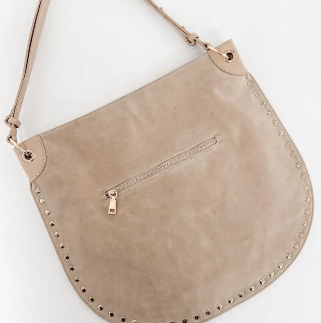 Rosalie Rivet Suede Hobo Bag