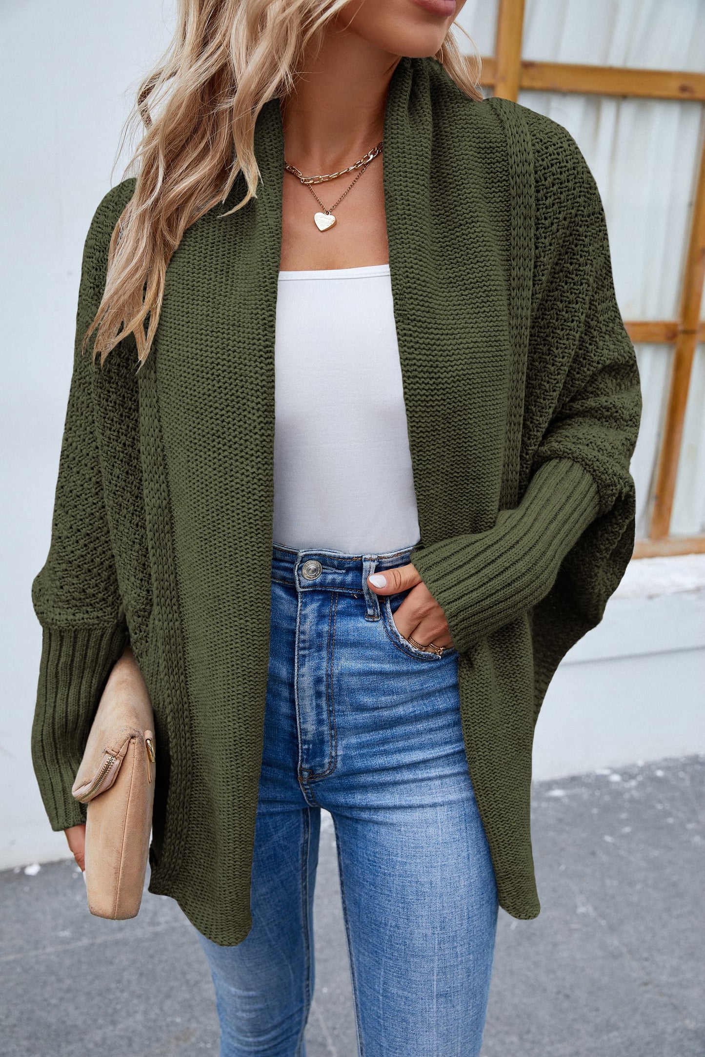 Open Front Long Sleeve Cardigan