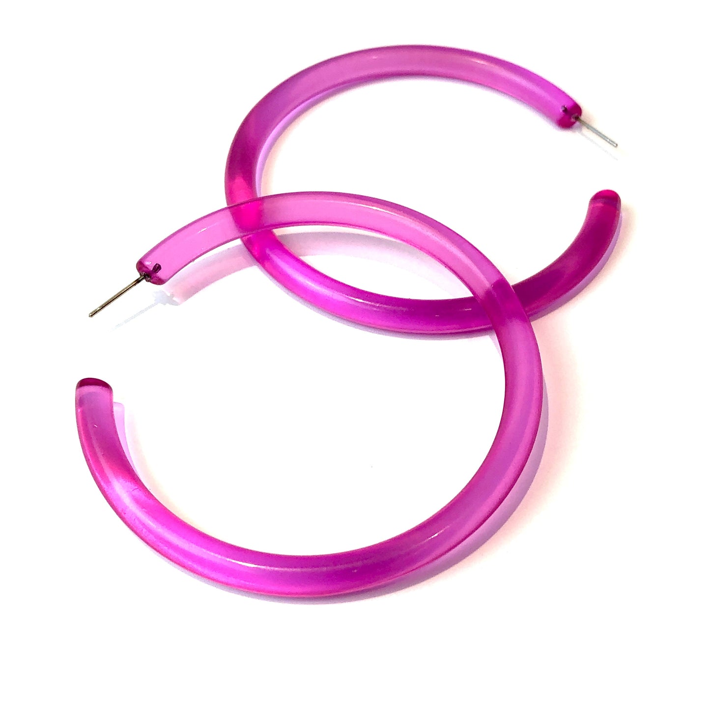 Bangle Lucite Hoop Earrings - 3 Inch