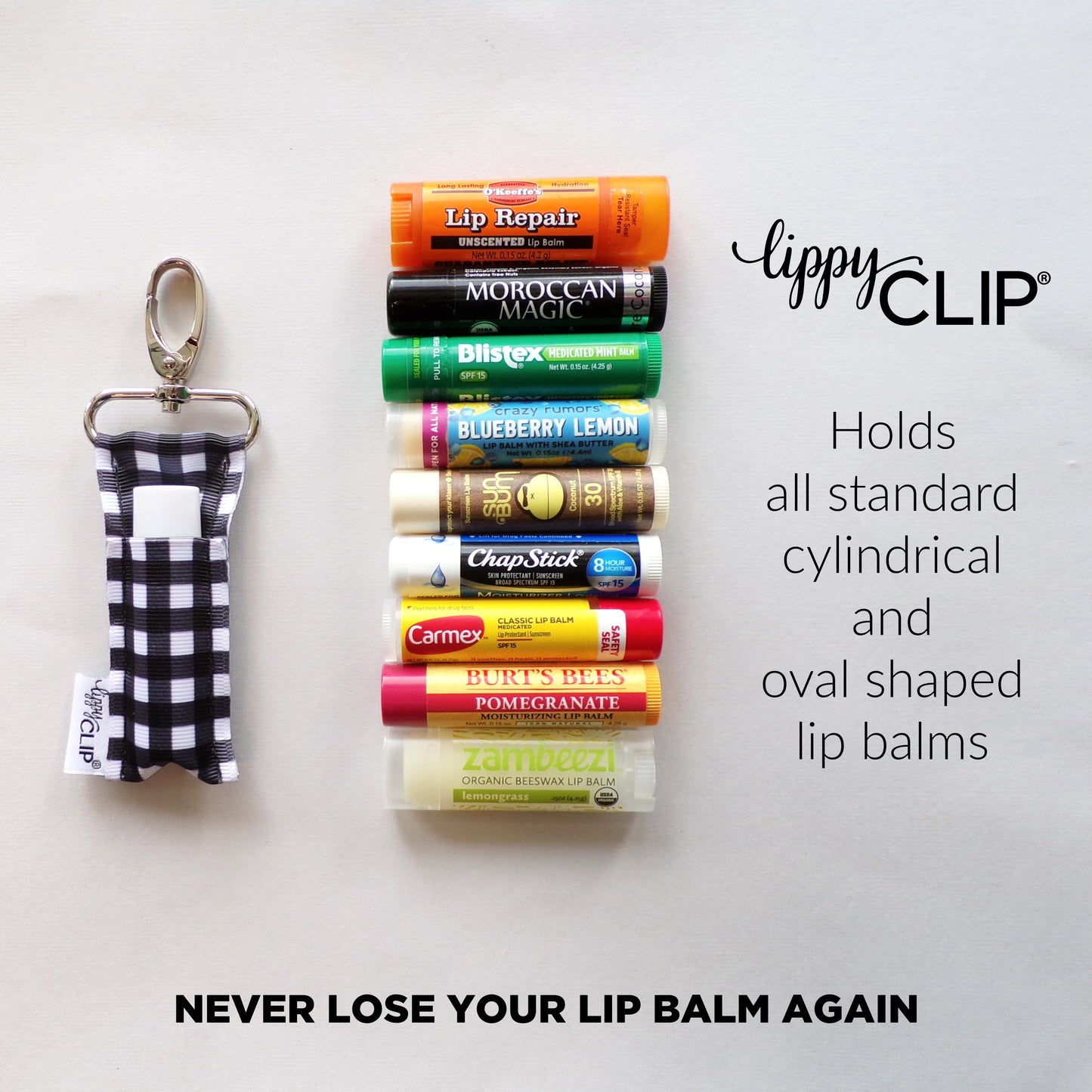 Gold Dots on Peach LippyClip® Lip Balm Holder