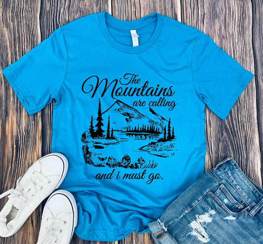 The Mountains are Calling Graphic Tee with color options