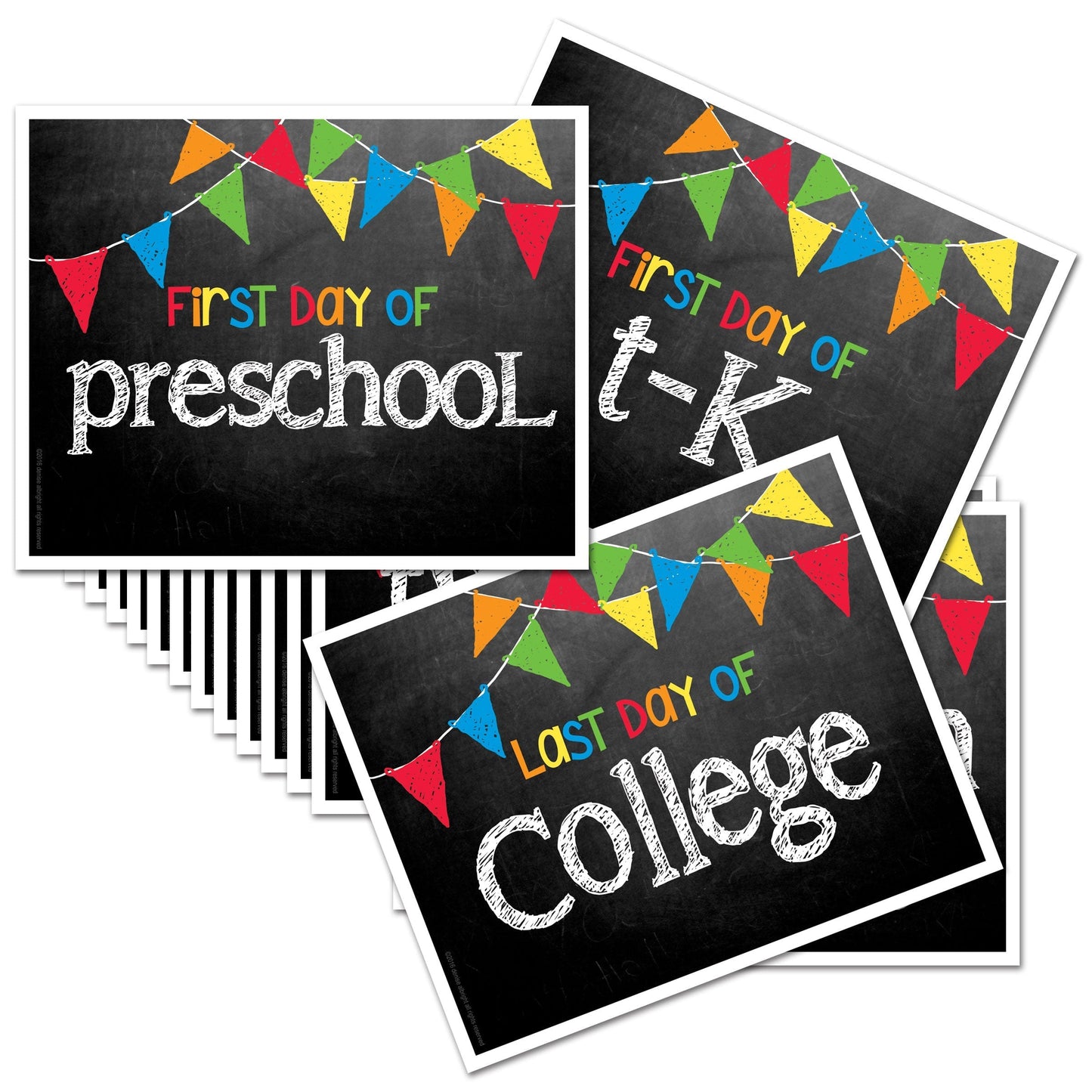 First & Last Day of School Signs | Photo Prop Deck | 17 Grades | (4) Styles