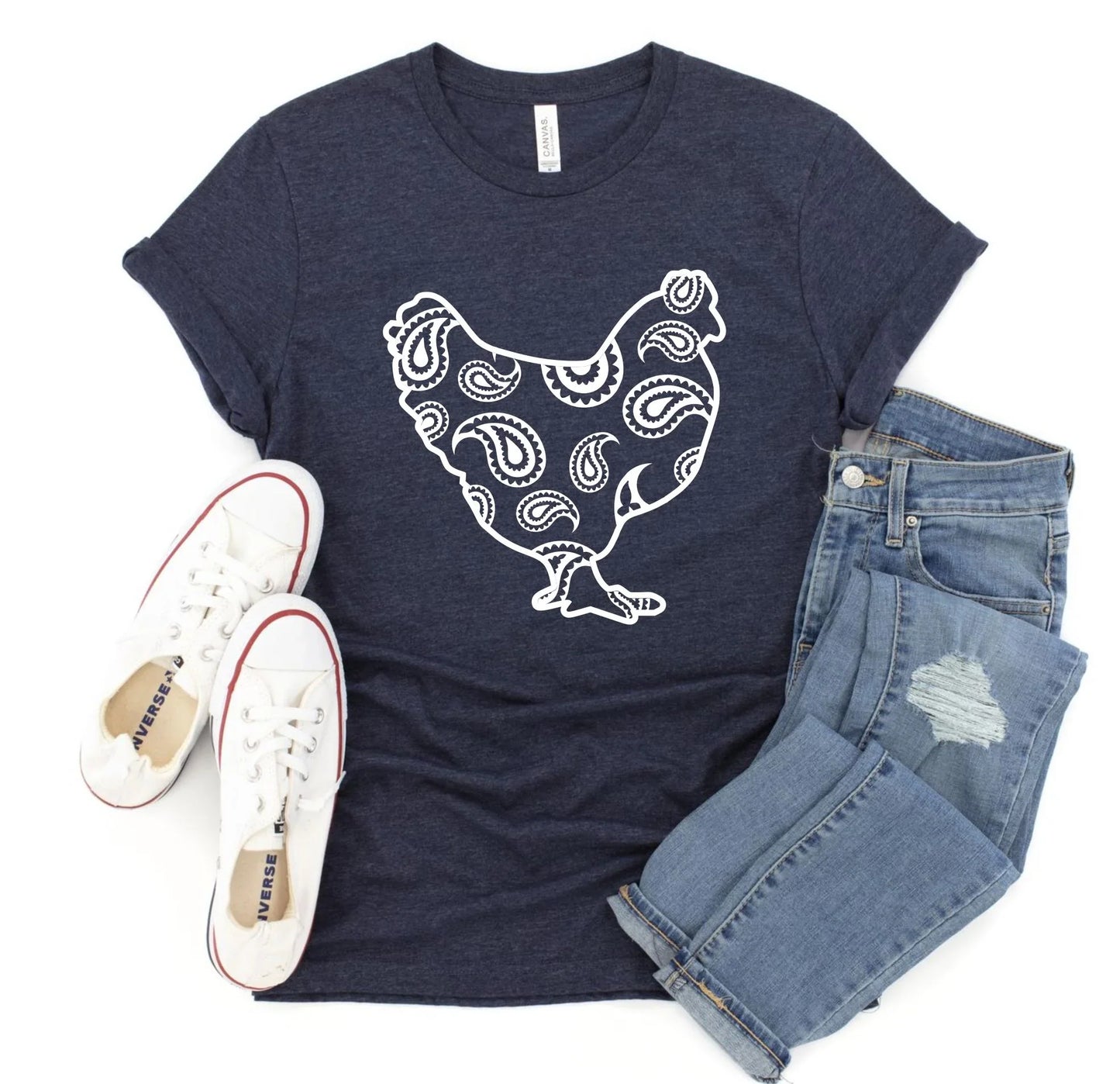 Paisley Chicken Graphic Tees~4 color options